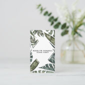 Elegante tropische Jungle Grüne Moderne Visitenkarte (Stehend Vorderseite)