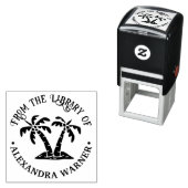 Elegante tropische Palmen "Aus der Bibliothek" Permastempel (Beispiel)