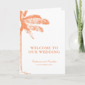 Elegante tropische Palmenbaumhochzeit Programm (Vorderseite)