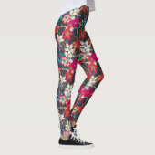 Elegante tropische, rosa Blume Leggings (Rechts)