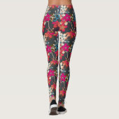Elegante tropische, rosa Blume Leggings (Rückseite)