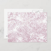 Elegante tropische Rosa Imitate Glitzer Palme Postkarte (Vorne/Hinten)