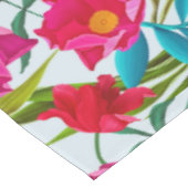 Elegante tropische Rosa und rote Blume Tischdecke (Schrägansicht)