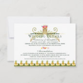 Elegante tropische Sommerhochzeit Details Einladung (Vorderseite)