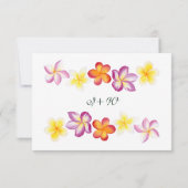 Elegante tropische Sommerhochzeit Details Einladung (Rückseite)