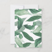 Elegante tropische Vegetation Hochzeit RSVP Karte (Rückseite)