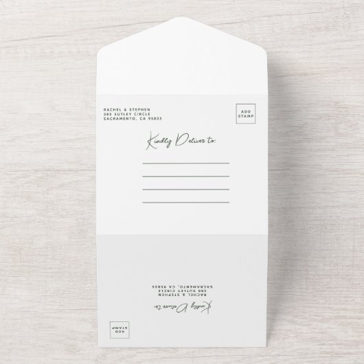 Elegante tropische Vegetation Sommer Hochzeit All In One Einladung (Außenbereich)