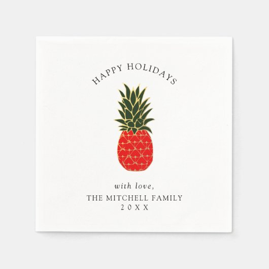 Elegante tropische Weihnachtsananas Serviette (Vorderseite)