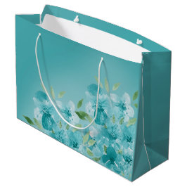 Elegante True Blue Watercolor Wildblumen Große Geschenktüte