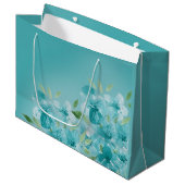 Elegante True Blue Watercolor Wildblumen Große Geschenktüte (Vorderseite Schrägansicht)