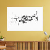 Elegante Trumpet Sketch - Leinwanddruck (Insitu (Wohnzimmer))