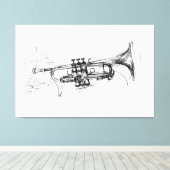 Elegante Trumpet Sketch - Leinwanddruck (Insitu (Holzboden))