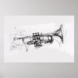 Elegante Trumpet Sketch - Poster