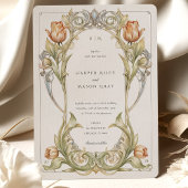 Elegante Tulip Art Nouveau Hochzeit Einladung