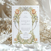 Elegante Tulip Art Nouveau Hochzeit Einladung