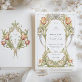 Elegante Tulip Art Nouveau Hochzeit Einladung