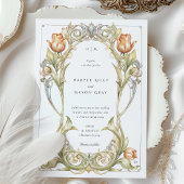 Elegante Tulip Art Nouveau Hochzeit Einladung