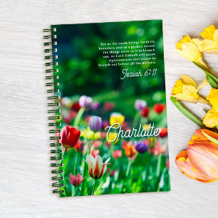 Elegante Tulip Blumengarten Personalisiert Notizblock