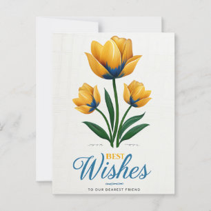 Elegante Tulip Design Karte mit den besten Wünsche