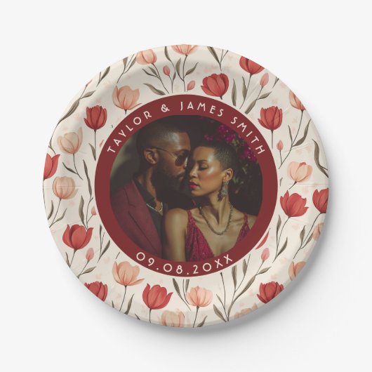 Elegante Tulip Teller für Hochzeit Gast Gefallen (Vorderseite)