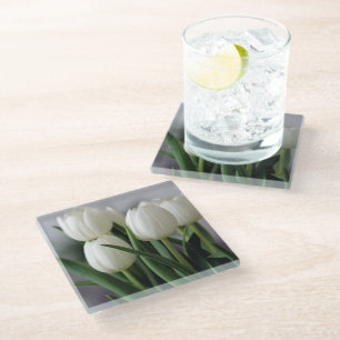 Elegante Tulip und Rose Floralische Blume Fotograf Glasuntersetzer
