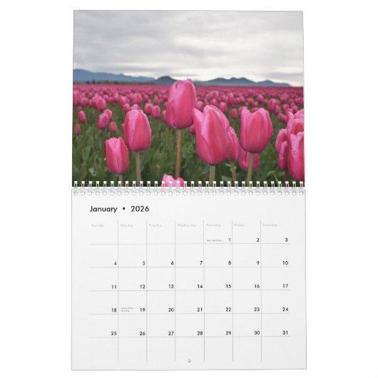 Elegante Tulip und Rose Floralische Blume Fotograf Kalender (Jan 2026)