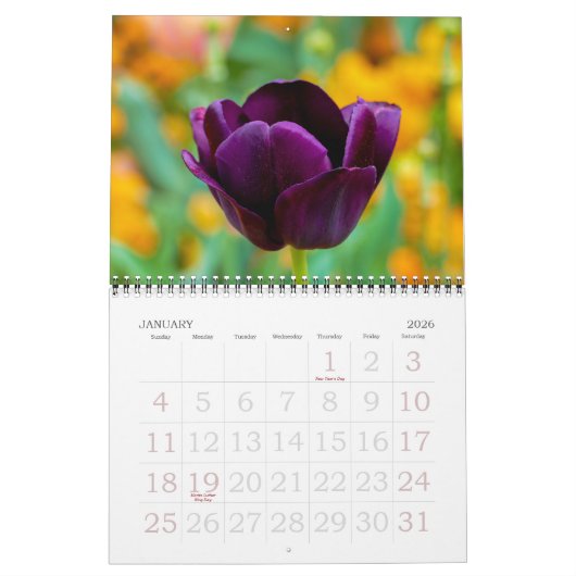 Elegante Tulip und Rose Floralische Blume Fotograf Kalender (Jan 2026)