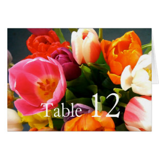 Elegante Tulips Bouquet Tischkarte