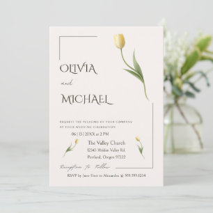 Elegante Tulpe Einfache Botanische Hochzeit Einladung