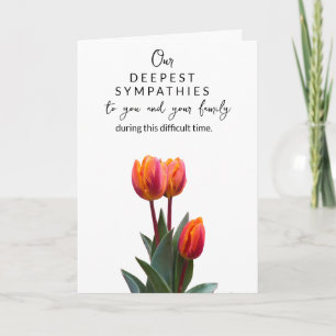 Elegante Tulpen-Beileidskarte Mit tiefstem Beile Karte