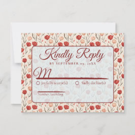 Elegante Tulpen-Blumen-Hochzeit-RSVP-Karte RSVP Karte