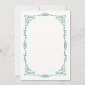 Elegante Türkis Blumen Tischnummer (Rückseite)