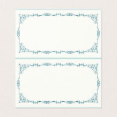 Elegante Türkis Blumen Tischnummer & Gastname (Innenseite Aufgefaltet)