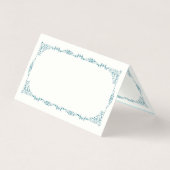 Elegante Türkis Blumen Tischnummer & Gastname (Rückseite)