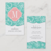 Elegante Türkis-Girly Spitze-personalisiertes Visitenkarte (Vorne/Hinten)