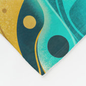 Elegante Türkis-Gold-Abstrakt-Flow-Kunst Fleecedecke (Ecke)