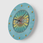 Elegante Türkis-Kunst-Deko-Wand-Uhr Große Wanduhr (Winkel)