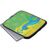 Elegante Türkis Peacock Bird Decorative Laptopschutzhülle (Vorne Knopf)