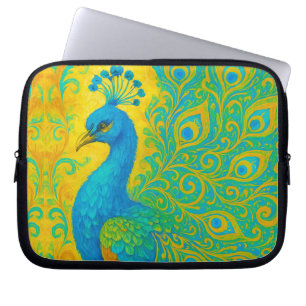 Elegante Türkis Peacock Bird Decorative Laptopschutzhülle