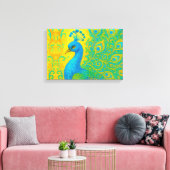 Elegante Türkis Peacock Bird Decorative Leinwanddruck (Insitu (Wohnzimmer))