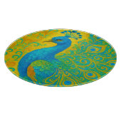 Elegante Türkis Peacock Bird Decorative Schneidebrett (Ecke)
