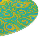Elegante Türkis Peacock Bird Decorative Schneidebrett (Ecke)