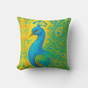 Elegante Türkis Peacock Dekorativ Kissen