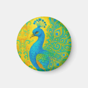 Elegante Türkis Peacock Dekorativ Magnet