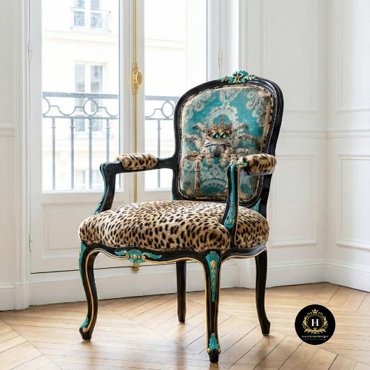 Elegante Türkis Regal Crowned Spider Art Seidenpapier