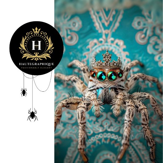 Elegante Türkis Regal Crowned Spider Art Seidenpapier