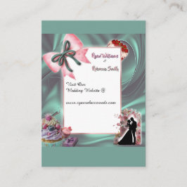 Elegante Türkis- und Rosa-Blumen-Hochzeitseinlagek Begleitkarte
