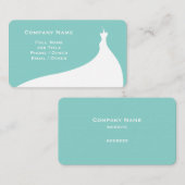 Elegante Türkis Wedding Dress Business Card Visitenkarte (Vorne/Hinten)