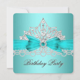 Elegante Türkisblaue Diamant Tiara Juwel Perlen 2 Einladung
