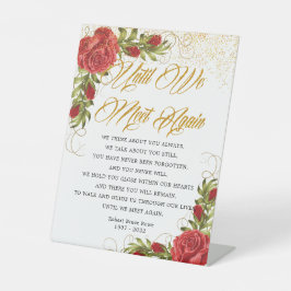 Elegante türkische Rote Rosen Begräbnisgedicht Sockelschild